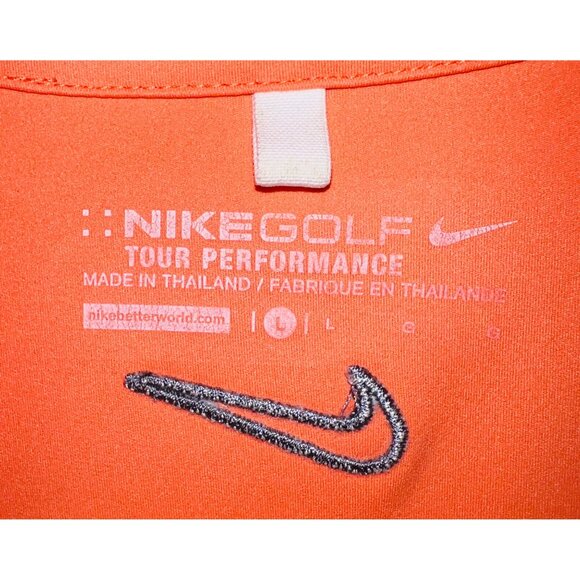 Nike Golf Tour Performance Full-Zip Jacket Large Orange Black Polyester/Spandex - Picture 4 of 6